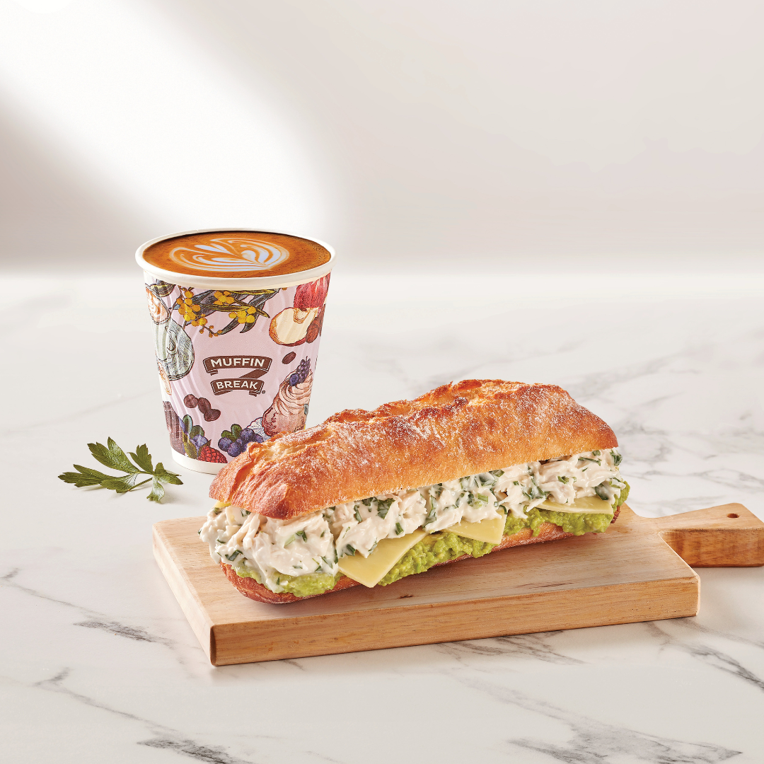 Baguette and coffee on board