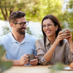 Couple wearing glasses